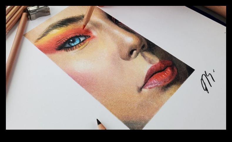 רישומי עיפרון צבעוניים מרשימים מסע חזותי 4 נועזים ויפים: רישומי עיפרון צבעוניים מרהיבים עם השפעה