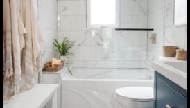 עיצוב חדר רחצה על החוף לחופשה מרגיעה