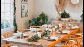 עיצוב חדר אוכל בהשראת בוהמית עם צבעים נועזים